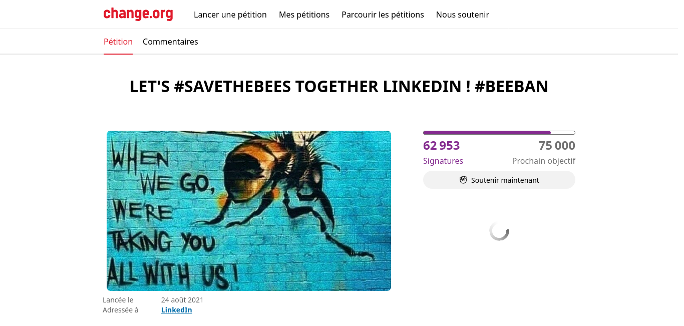 https://www.change.org/p/linkedin-let-s-save-the-bees?utm_source=share_petition&utm_medium=custom_url&recruited_by_id=456c8970-feca-11e8-95c0-e383d2242133